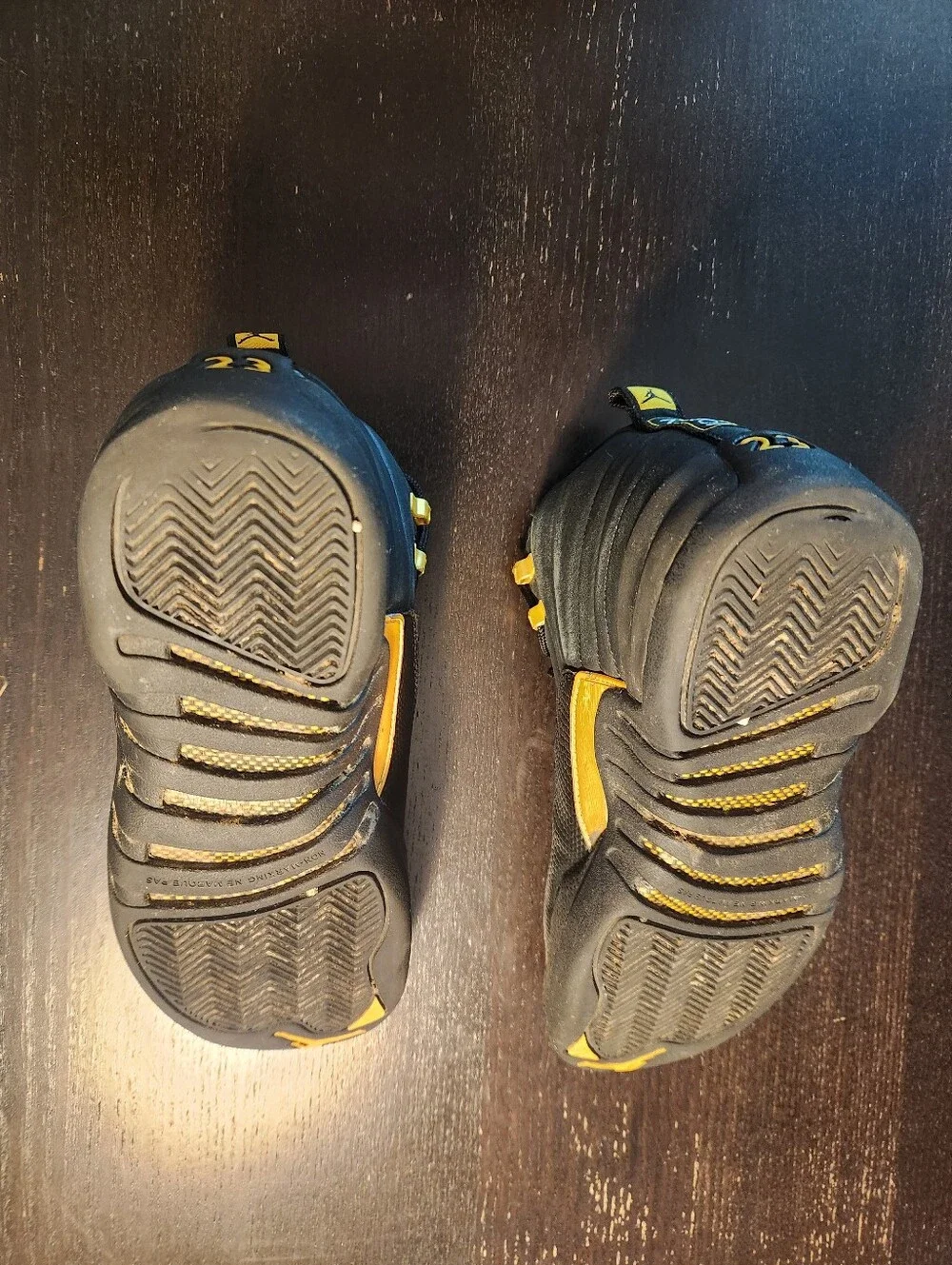 Jordan 13 Black and Gold High-Top Athletic Basketball Shoes.  See Pictures